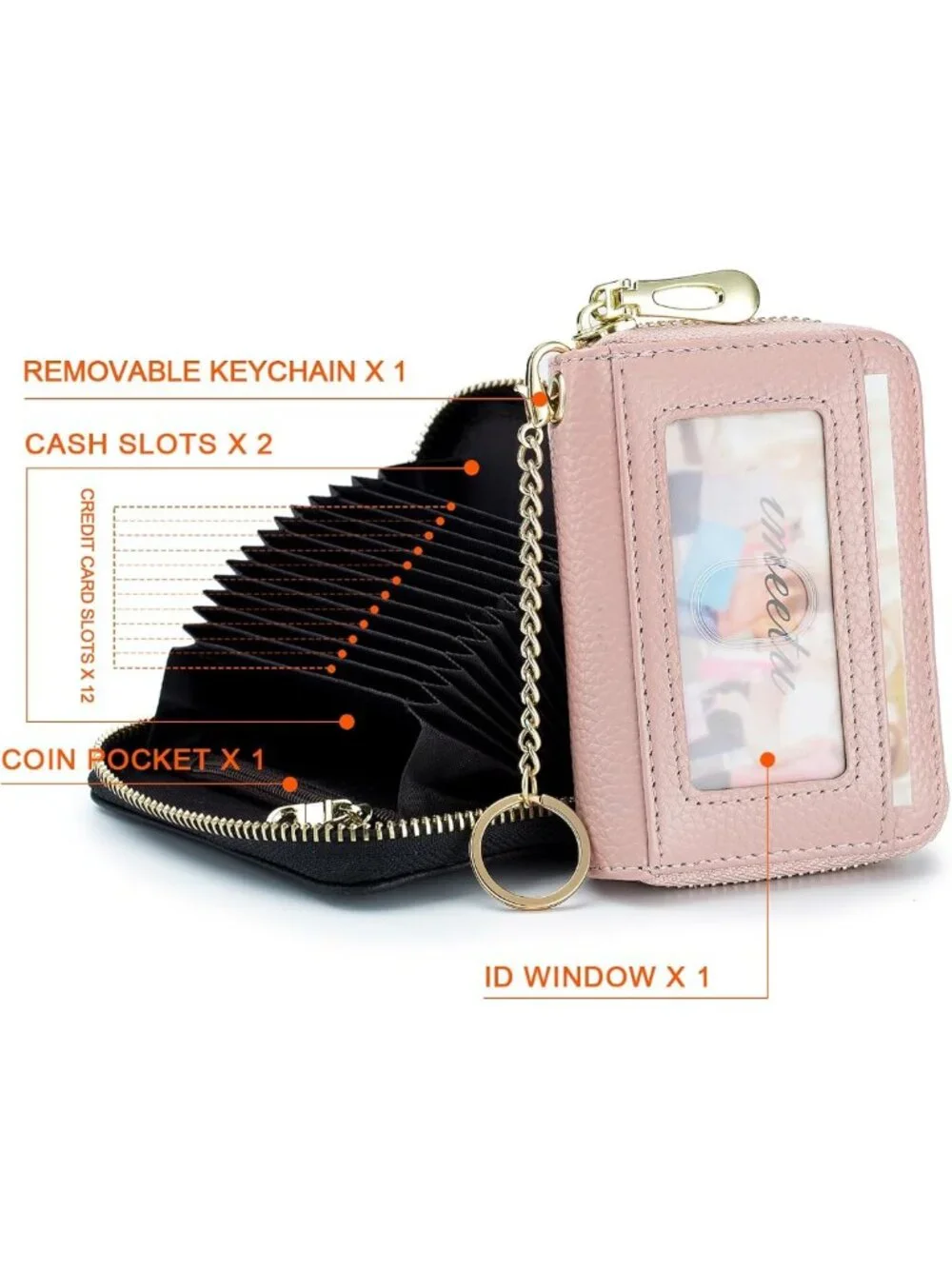 Stylish RFID Small Leather Card Wallet for Women - Secure Credit Card Holder